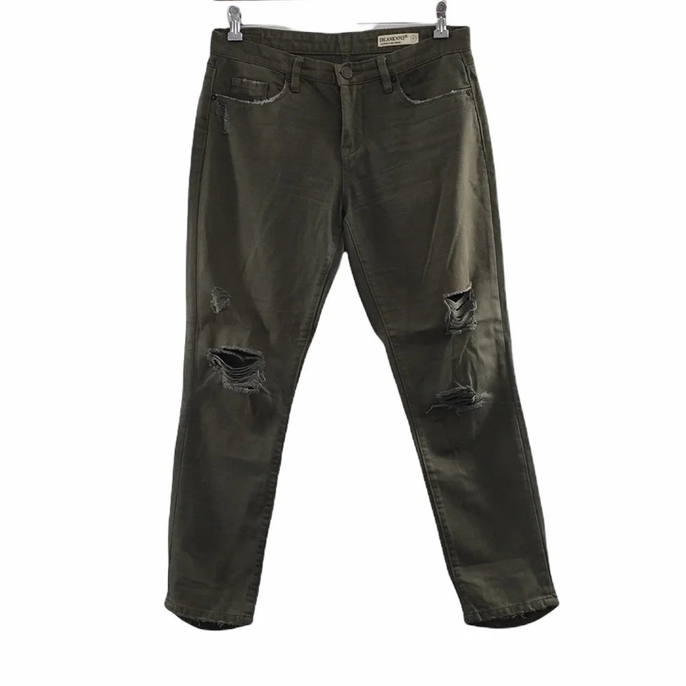 Blank NYC Cropped‎ Girlfriend Jeans Green Denim